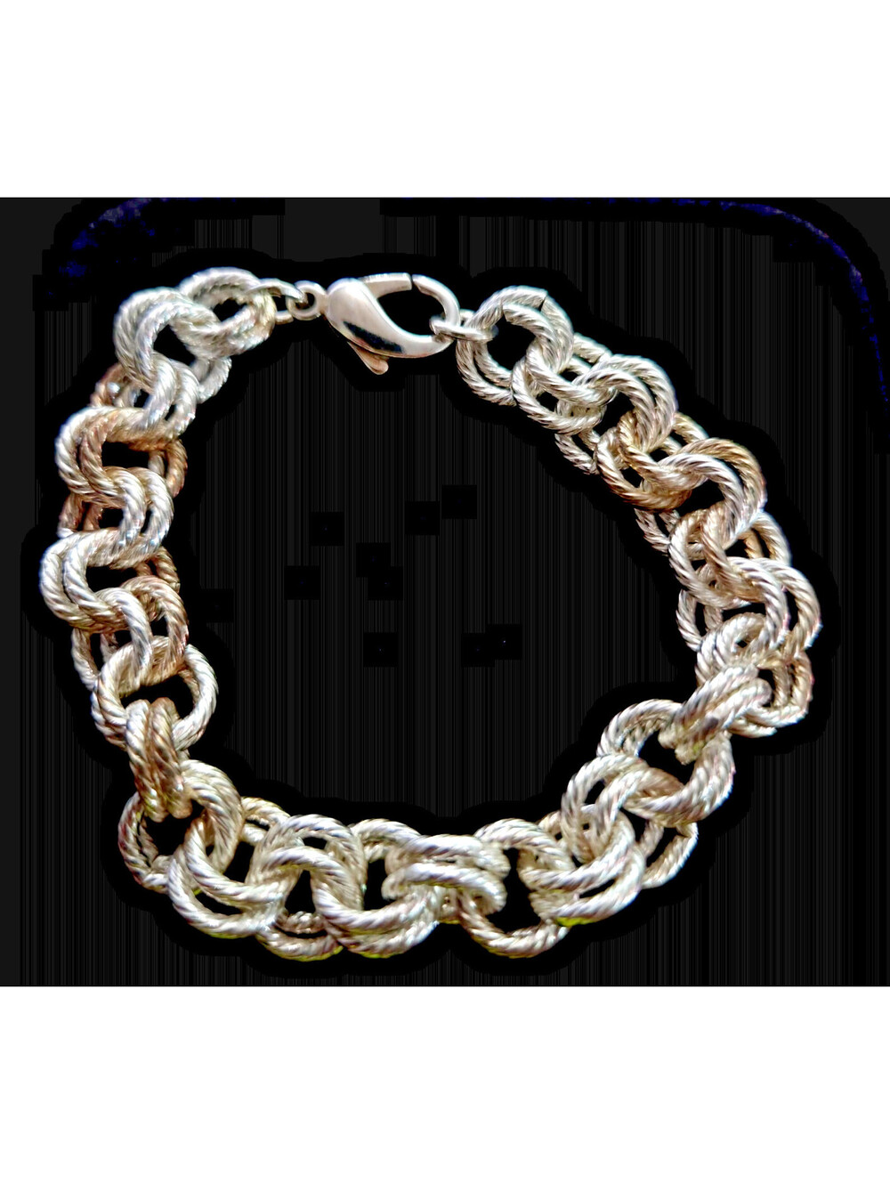 Prochain Sterling Silver Double Rolo Link Bracelet 50.3g 7.5" Heavy Vintage